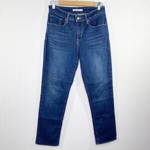 Levi's Mid Rise Skinny Dark Wash Blue Denim Jeans Women's Size 10 30 x 30